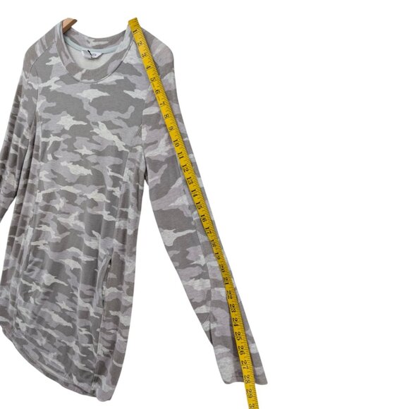 Athleta Balance Shirt Dress Grey Heather Camouflage Long Sleeve Pullover Size S - Picture 7 of 10